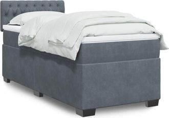 vidaXL Vidaxl - Cama Box Spring Con Colch&oacute;n Terciopelo Gris Oscuro 100x200 Cm