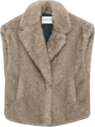 Stand Studio Kinley Vest - Dames - Bodywarmers - Beige - S - Polyester - Jassen