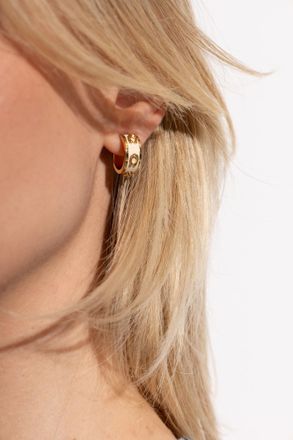 Coach Earrings With Logo, Womens, Gold