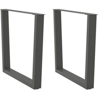 vidaXL Patas Para Mesa De Comedor En Forma De V (2 Unidades), Antracita, 90 X (72-73,3) Cm, Acero Vidaxl