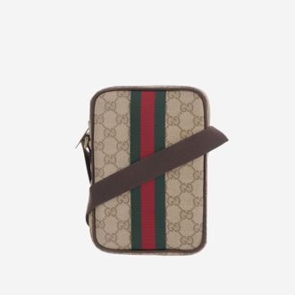 Gucci Mens Bag Mini Gg Web Detail Multicolour Cotton Belt