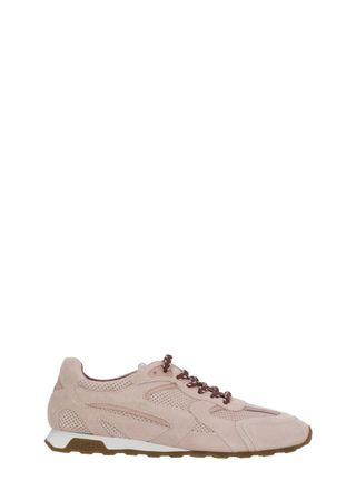 Ash Pink Kasar Perforated Suede Sneakers