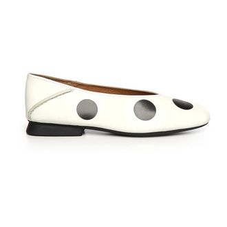 Camper Ballerinas, female, White, Size: 10 US Leather Square-Toe Ballerinas