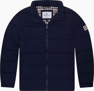 Aquascutum Mens Aquascutum Active Sp Navy Blue Mockneck Puffer Jacket - Size: 38/Regular