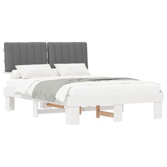 vidaXL Letto Con Testiera Rivestita Grigio Chiaro 135 X 190 Cm Vidaxl