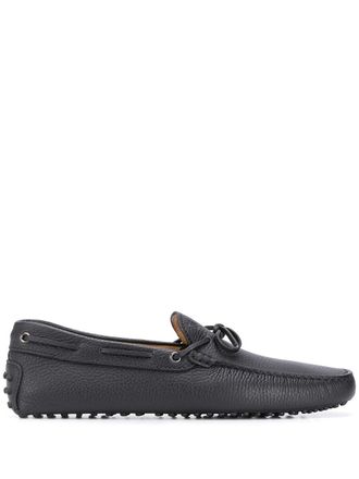 Tod's Gommino tie detail driving shoes - men - Leather/Leather/Leather/Rubber - 7 - Black