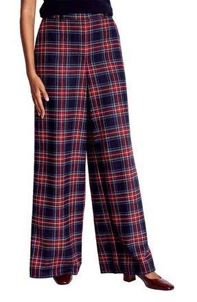 Boden Belgravia Plaid Wool Blend Pants in Navy Green And Red Check at Nordstrom Rack, Size 10