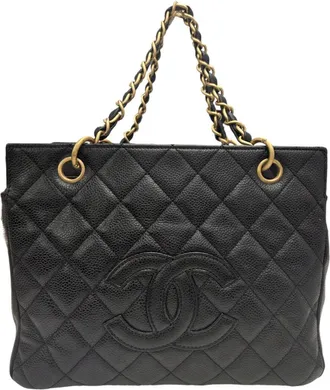 Chanel Black Grained Calfskin Tote Bag (Pre-Owned)