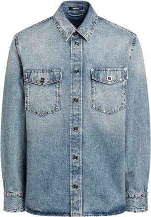 Versace Shirt Denim - Heren - Spijkerjassen - Blauw - M - Denim - Jassen