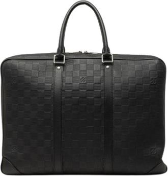 Louis Vuitton Pre-owned Vintage Business Bag - Heren - Vintage Handtas - Zwart - ONE Size - Leer - Vintage