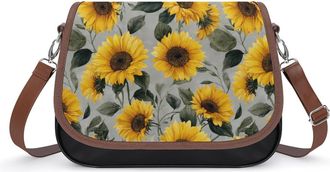 Generic Watercolor Sunflowers Fashion Womens Crossbody Bags Novelty Handbag Shoulder Bag Purse