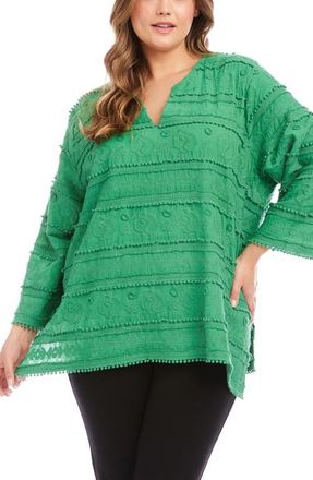 Karen Kane Embroidered Cotton Tunic Top in Green at Nordstrom, Size 1 X