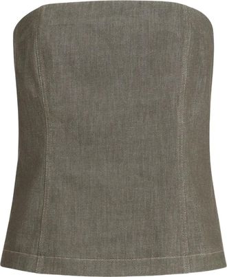 Brunello Cucinelli Bandeau top met denim-effect - Groen