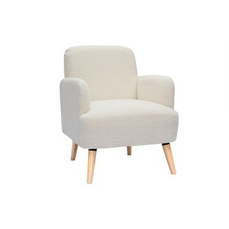 Miliboo Miliboo - Sill&oacute;n N&oacute;rdico Efecto Borreguillo Y Madera Isko