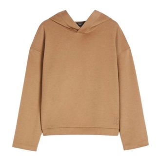 Max Mara Hoodies & sweatvesten, Dames, Bruin, L, Katoen, Kameel Hoodie Oversized Comfortabel Volume