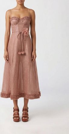 Zimmermann Abito Luna midi Zimmermann in tulle con stampa floreale