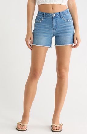 Vigoss Fray Denim Shorts in Medium Wash at Nordstrom Rack, Size 27