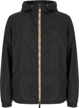 Burberry Nylon Jas met Capuchon - Heren - Zomerjassen - Zwart - L - Nylon - Jassen