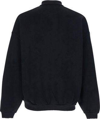 Autry Mens Sweatshirt With Polo Collar Black Cotton Sweatshirts Sweater