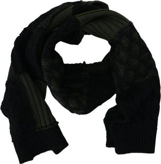 Dolce & Gabbana Kabelgebreide Sjaal - Heren - Wintersjaals - Zwart - ONE Size - Wol - Accessoires