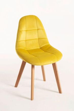 Regalos Miguel Sillas Comedor - Silla Kelen Terciopelo - Amarillo