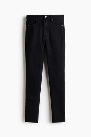 H&M Skinny High Waist Jeans in Denim Black at Nordstrom, Size 16