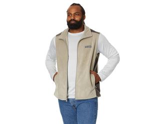 Columbia Big Tall Steens Mountaintm Vest Mens Vest Tusk/Buffalo : 3XL Tall, Fleece/Polyester