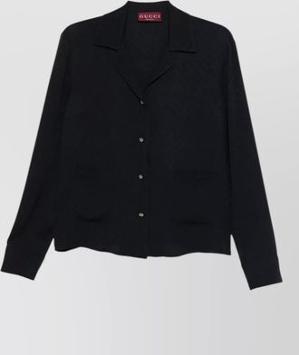 Gucci collared long sleeve shirt textured fabric pockets