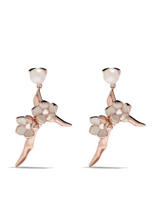 Shaun Leane cherry blossom drop earrings - Pink