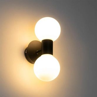 QAZQA Cederic wandlamp 8x20.4x11.3cm - 2 lichts - horizontaal/verticaal - IP44 - mat zwart