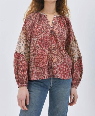 Chufy Ivy Organic Cotton Blouse In Cairo Red