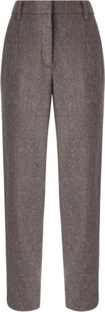 Genny Slim-fit broek - Dames - Slim Fit Broeken - Bruin - S - Leer - Broeken