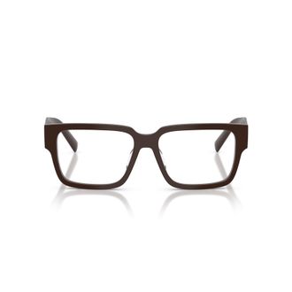 Prada 0pr D10vd Brown Rectangular Acetate Frame Eyeglasses