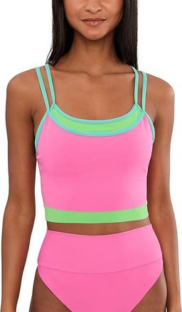 Beach Riot Vinny Top Womens Clothing Strawberry Ice Colorblock : SM, Lycra/Nylon