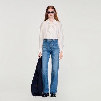 Sandro Silk lavalli&egrave;re shirt