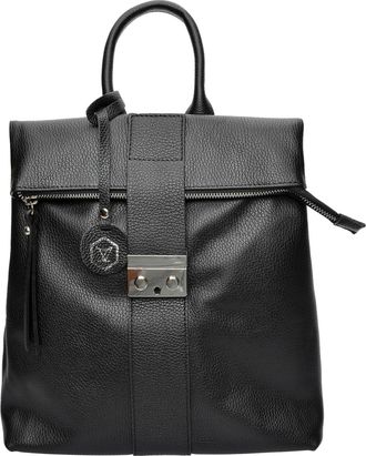Luisa Vannini Zwart Rundleer Tas