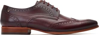 Base London Barbera Mens Brogue Shoes Dark Red Leather - Size UK 11