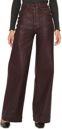 DL1961 Hepburn Wide Leg High Rise Coated Jeans in Mulberry at Nordstrom Rack, Size 29