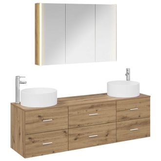 vidaXL Juego De Muebles De Ba&ntilde;o 4 Uds. Roble Artisan Vidaxl