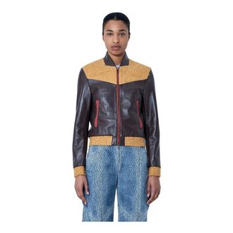 Kiko Kostadinov Leather Jackets, female, Brown, Size: XS Konrad Leather Jacket