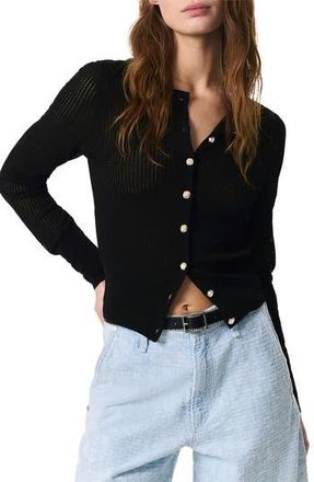 Rag & Bone Molly Open Knit Cardigan in Black at Nordstrom Rack, Size Xx-Small