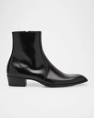 Saint Laurent Men & apos;s Roman 35 Leather Side-Zip Ankle Boots