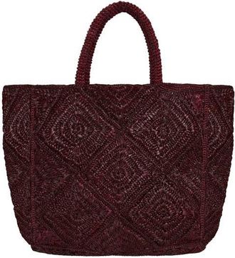 Vitamin A Cala Raffia Tote in Aubergine at Nordstrom