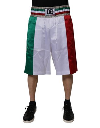 Dolce & Gabbana Mens Multicolor Italia Polyester Bermuda Shorts