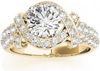 Allurez Diamond Twisted Engagement Ring Setting 14k Yellow Gold (0.58ct)