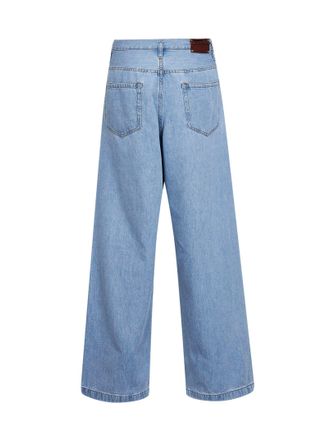 Dries Van Noten High-Rise Wide-Leg Cotton Jeans - Blue
