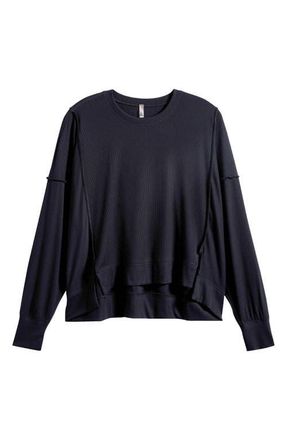 Free People All My Love Long Sleeve Rib T-Shirt in Black at Nordstrom, Size X-Large