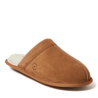 Dearfoams Mens Kirk Genuine Suede Scuff House Slipper