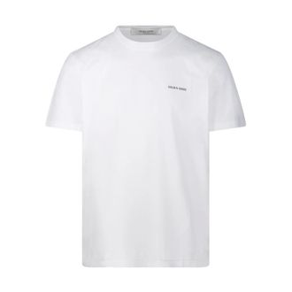 Golden Goose T-Shirts, male, White, XL, T-Shirt Regular Logo Print