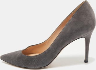 Gianvito Rossi Grey Suede Gianvito 85 Pointed Toe Pumps